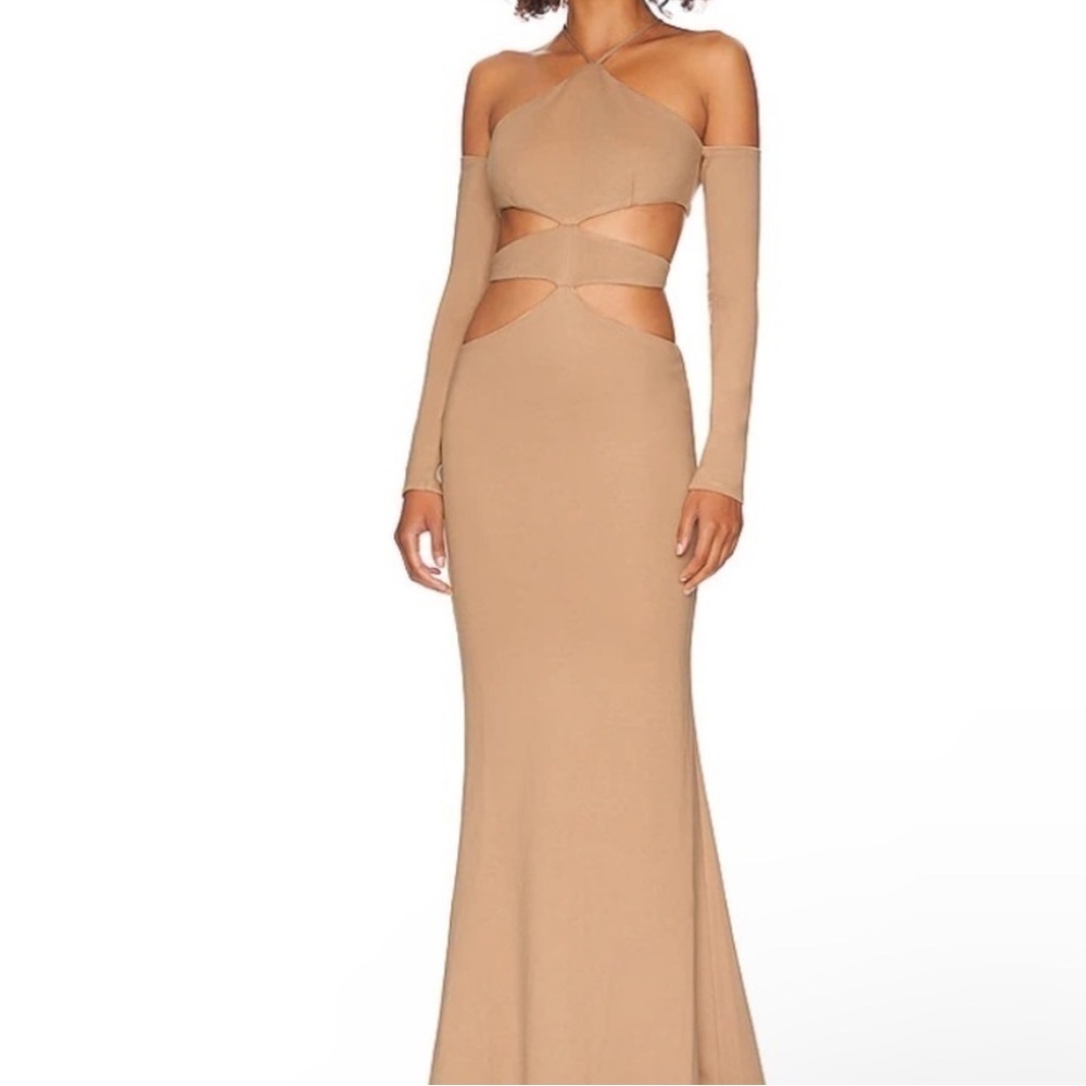 NBD REVOLVE Marcelina Maxi Dress in Light Beige